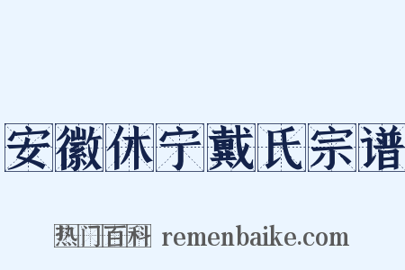 安徽休宁戴氏宗谱是什么意思的图片